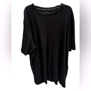 Shaquille O’Neal Black Oversized T-Shirt Ribbed Men’s Plus Size 2XLT